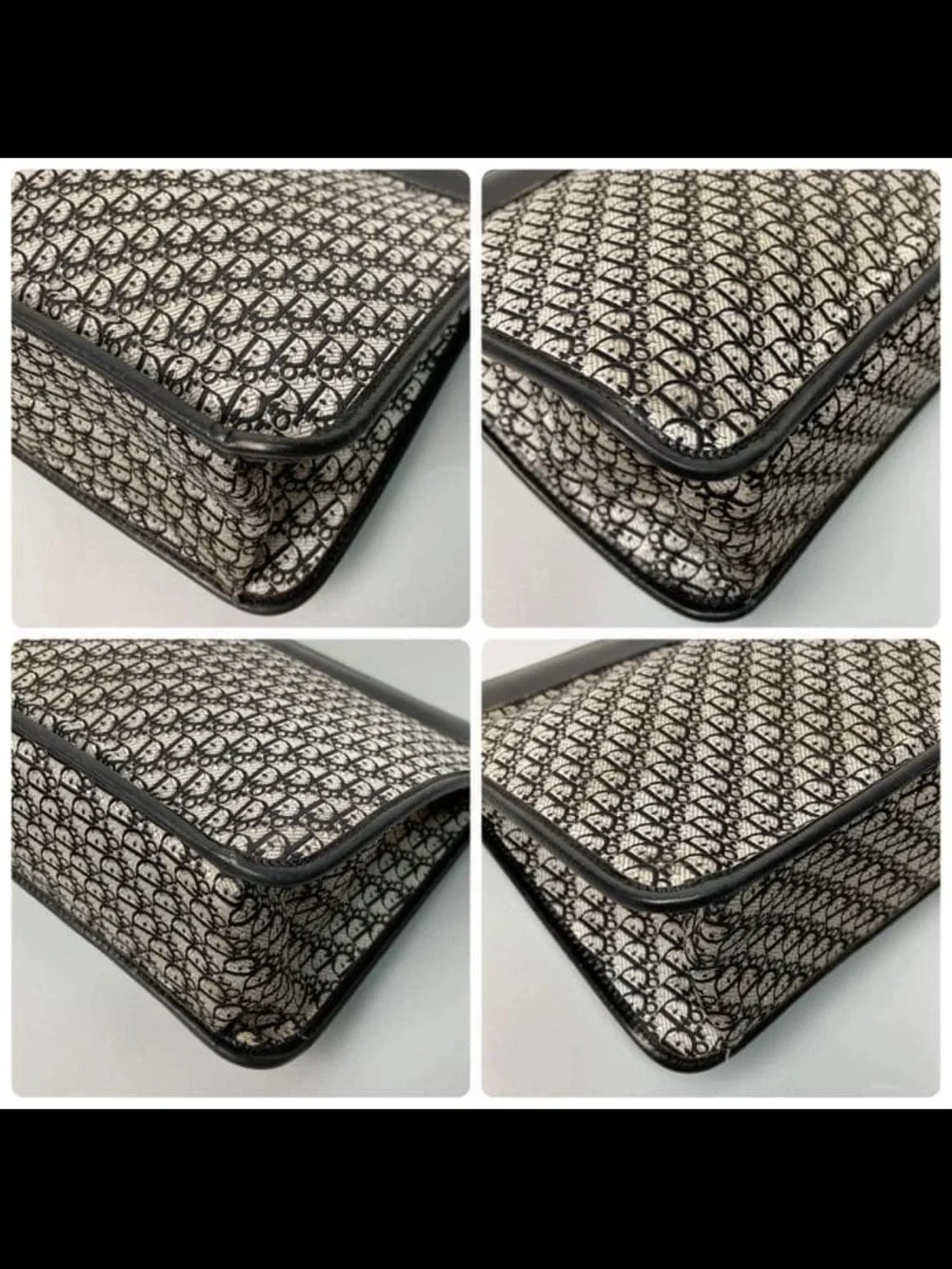 Dior Black and Cream Monogram Clutch with CD Turnlock